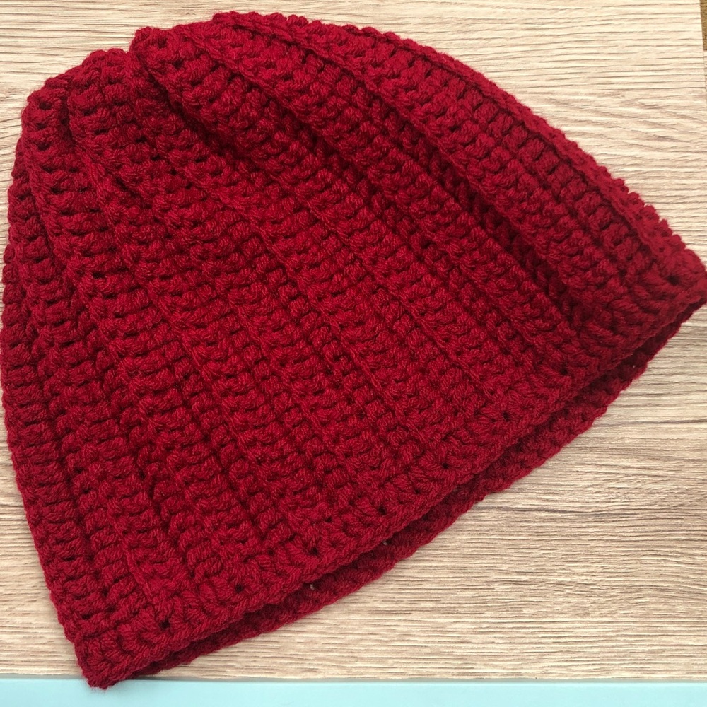 Cozy maroon hand crochet Beanie size   adult or teen